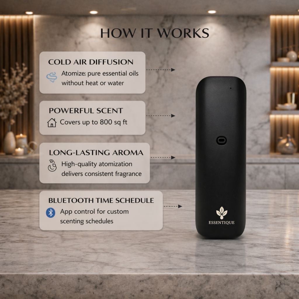 Essentique Pulse Duo – Luxury Cold-Air Scent Diffuser Bundle | Waterless Diffusers for Large Spaces