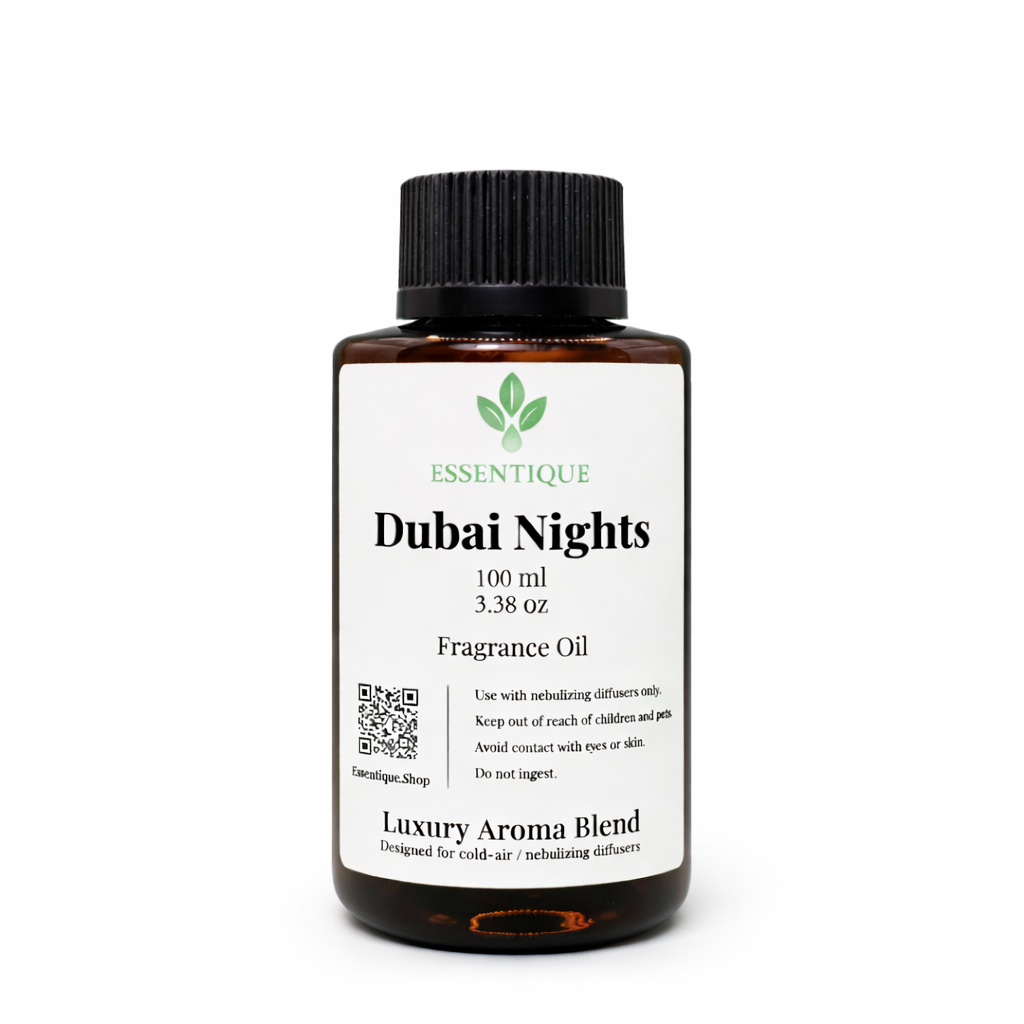 Dubai Nights luxury essential and fragrance oil for cold-air and nebulizing diffusers by Essentique