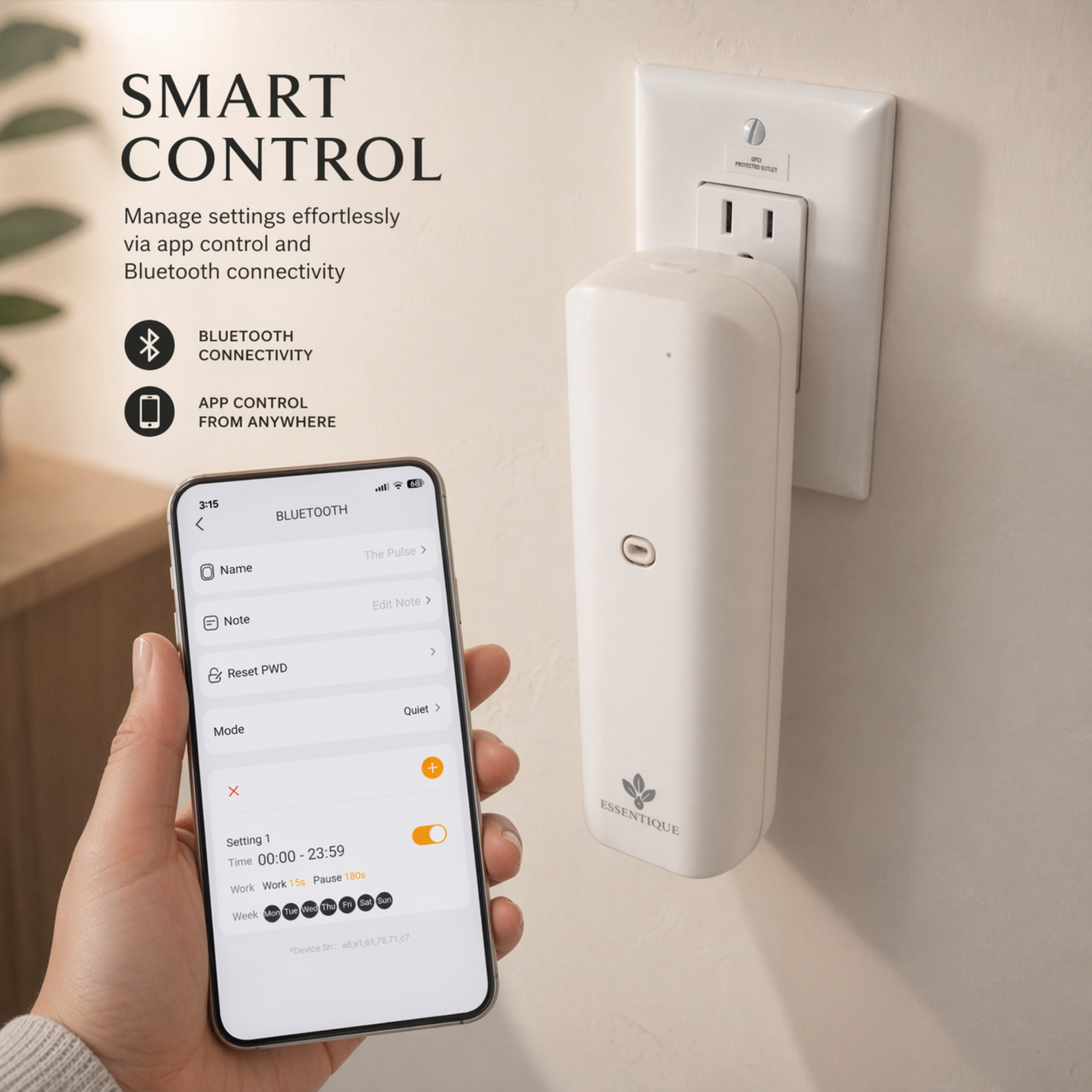 Essentique Pulse White – Luxury Cold-Air Scent Diffuser | Waterless Aromatherapy Machine