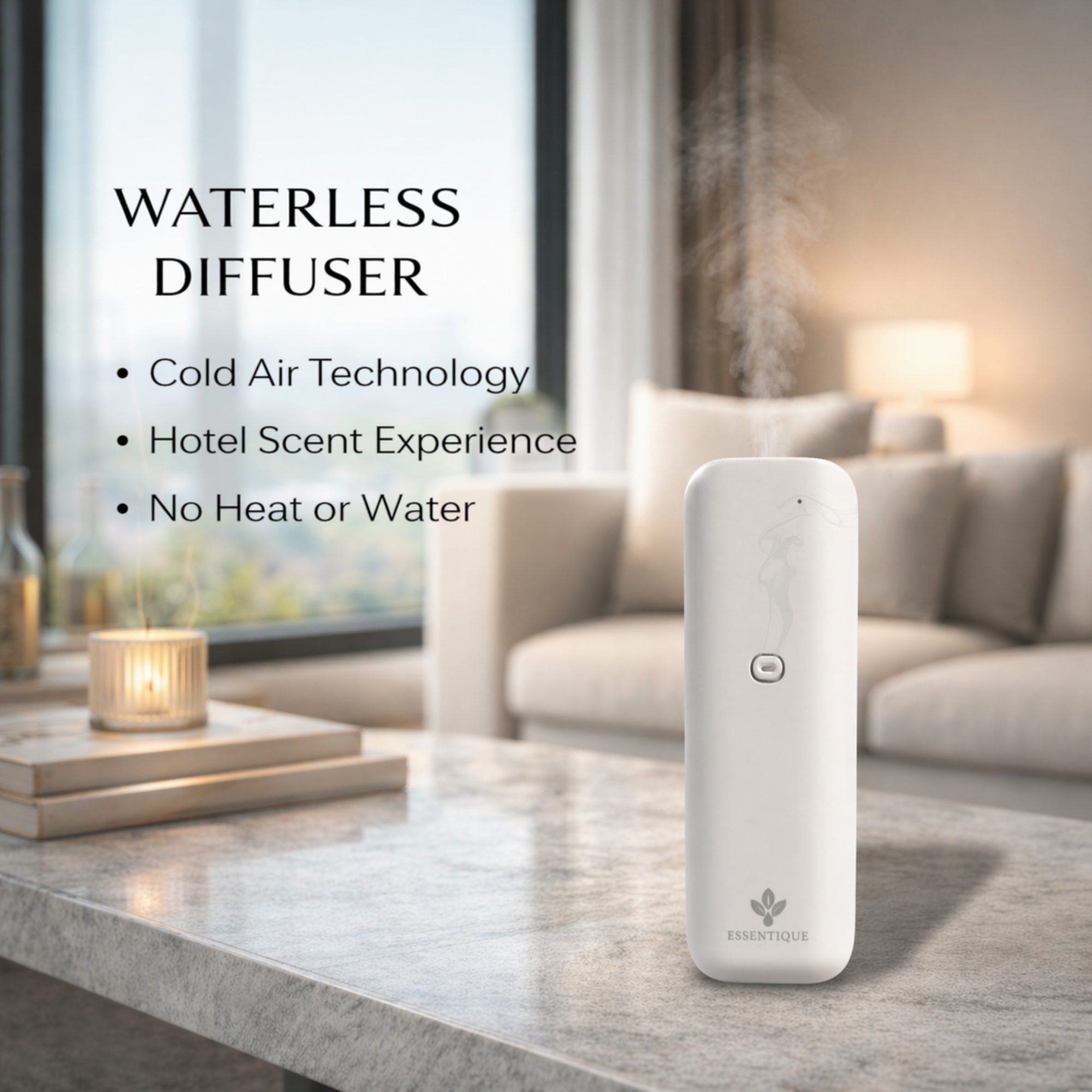 Essentique Pulse White – Luxury Cold-Air Scent Diffuser | Waterless Aromatherapy Machine