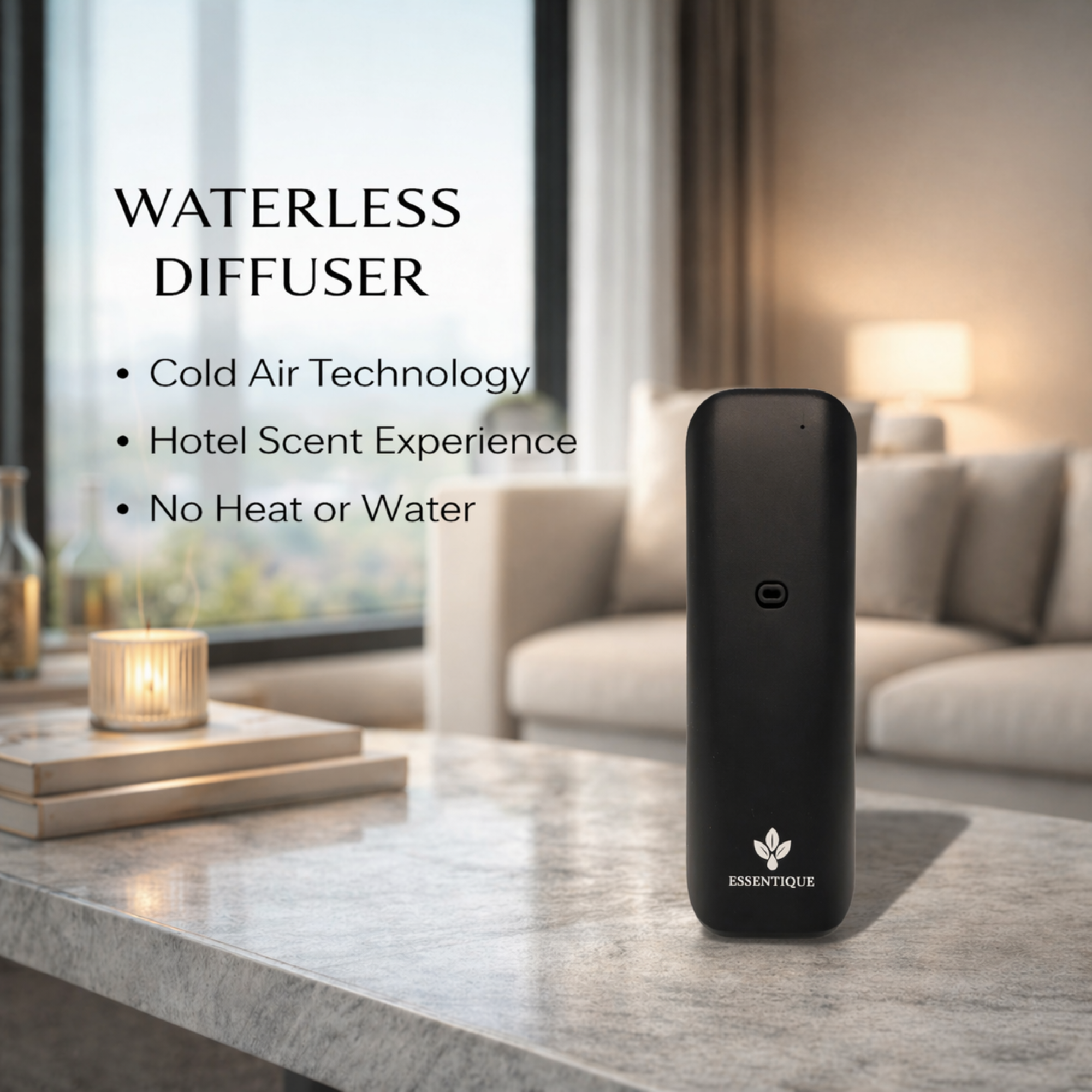 Essentique Pulse Black – Luxury Cold-Air Scent Diffuser | Waterless Aromatherapy Machine